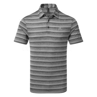 adidas Two Colour Stripe Golf Polo Shirt Black/Grey Four HR8008