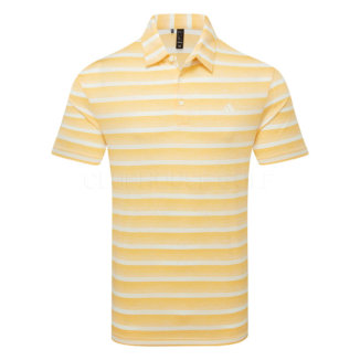 adidas Two Colour Stripe Golf Polo Shirt Semi Spark/Ivory IN6409