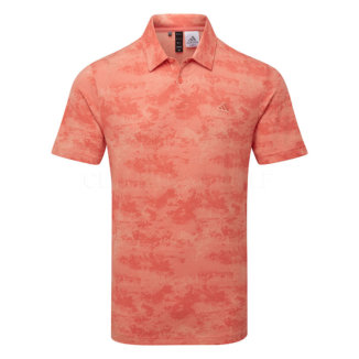adidas Go-To Printed Mesh Golf Polo Shirt Preloved Scarlet IU4427