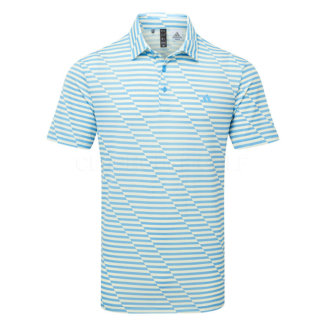 adidas Ultimate365 Mesh Print Golf Polo Shirt Semi Blue Burst/Ivory IU4394