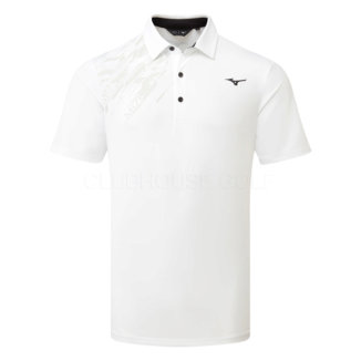 Mizuno Elite Print Golf Polo Shirt White 52GAA003-01