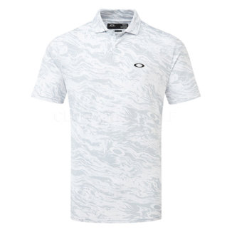 Oakley Duality Jacquard Golf Polo Shirt Swirl White FOA405491-BD2