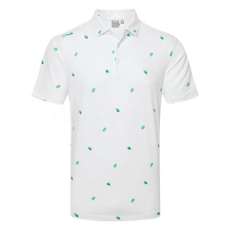 Ping Two Tone Golf Polo Shirt White/Aquarius Multi P03571-WAM