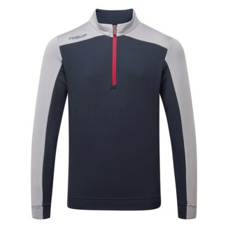 ProQuip WarmTec 1/4 Zip Golf Sweater Navy/Mid Grey/Red