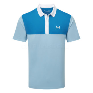 Under Armour Performance 3.0 Colour Block Golf Polo Shirt Blizzard/Cosmic Blue/White 1377375-490
