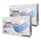 TaylorMade Tour Response Stripe Golf Balls White/Blue/Pink Multi Buy